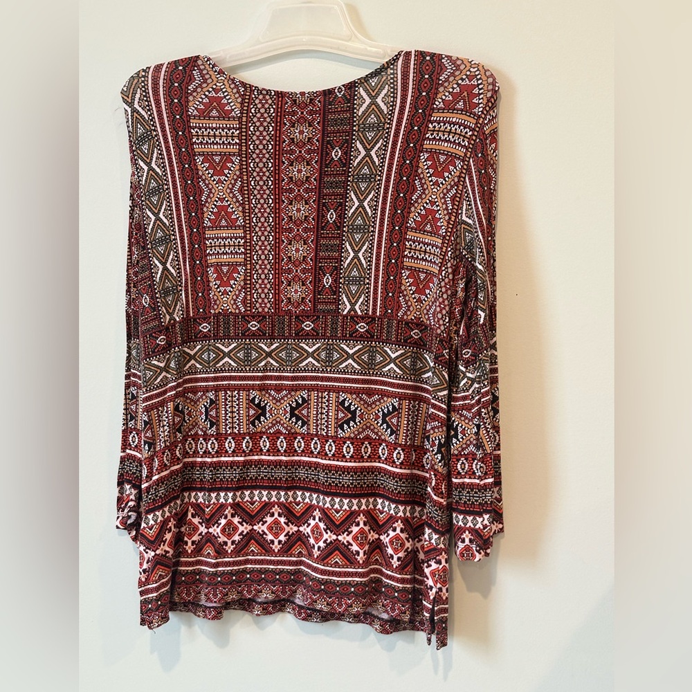 Ruby Rd. Multicolor Geometric Blouse, Size M - Picture 2 of 3